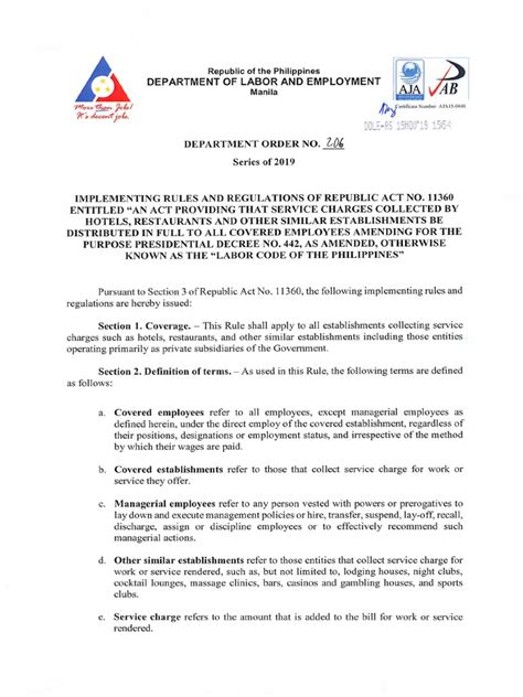 dole do 242 series of 2024 pdf|DO 206 19 IRR of RA 11360 .